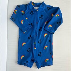 NWOT Hanna Andersson Mickey Mouse Rash Guard Swimsuit Size 12-18 mos 75cm
